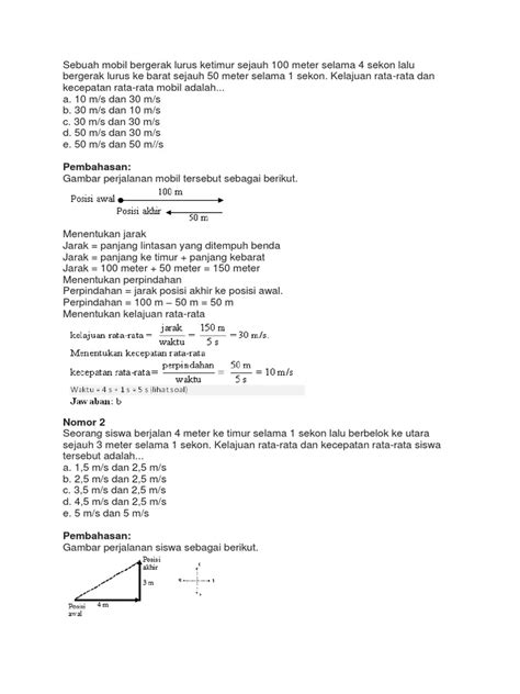 Contoh Soal Jarak Dan Perpindahan Pdf