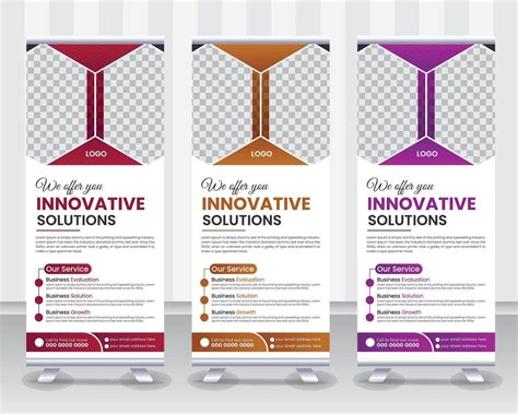 Modern Corporate Roll Up Banner Design Stand Template In Multiple Eye