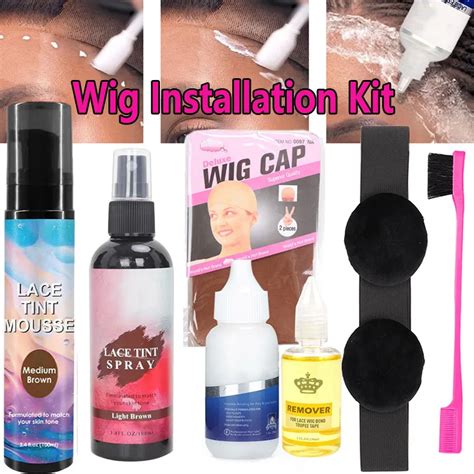 Flechazo Wig Accessories Styling Kit 6pcs Installation Kit For Wigs Lace Melting Spray Mousse