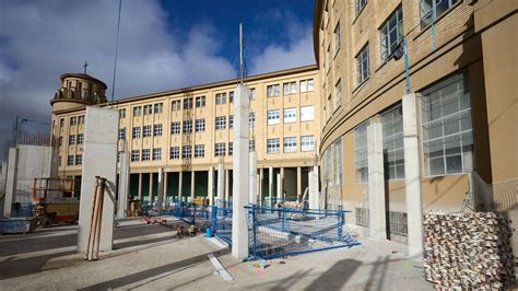 Las Obras En El Patio Del Colegio Maristas De Pamplona As Se