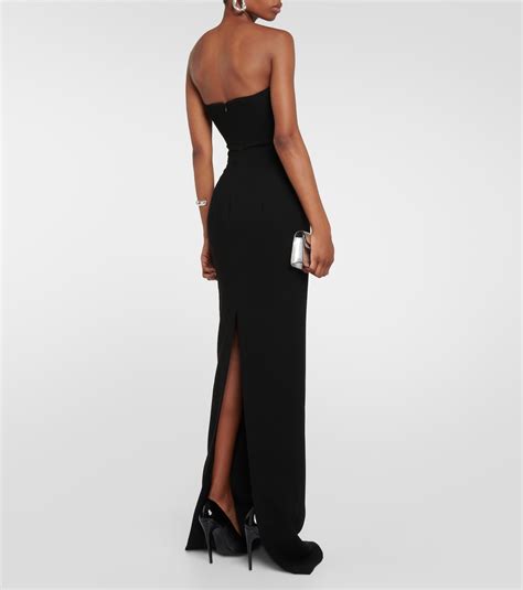 Cutout Strapless Cr Pe Maxi Dress In Black Monot Mytheresa