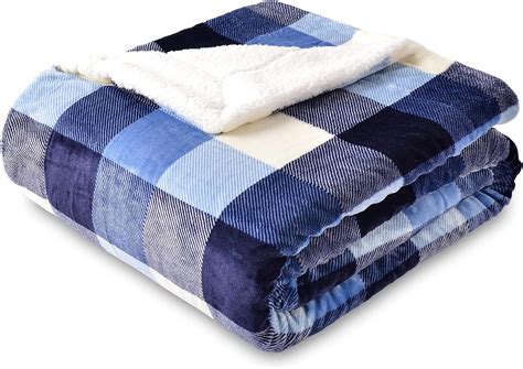 Amazon Sochow Buffalo Plaid Sherpa Fleece Throw Blanket Double