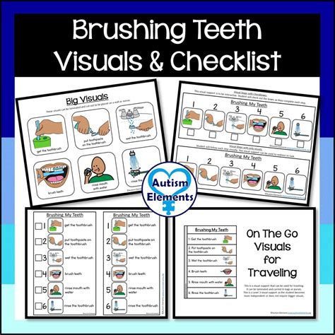 Brushing Teeth Visuals Checklist Dental Visuals Autism Sped Resources