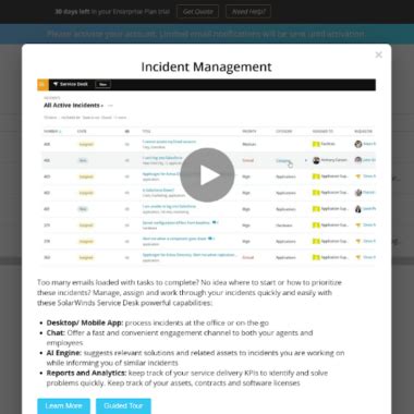 Avalia O Do Sistema De Tickets Da Solarwinds