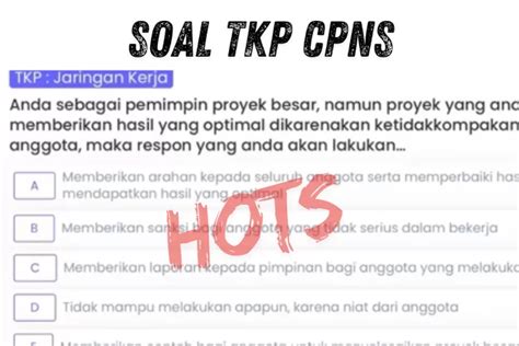 PERSIAPAN CPNS 2024 Berikut Latihan Soal TKP HOTS SKD CPNS Tentang