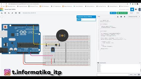 Simulasi Sensor Suhu Tmp Dan Alarm Kebakaran Dengan Tinkercad Youtube