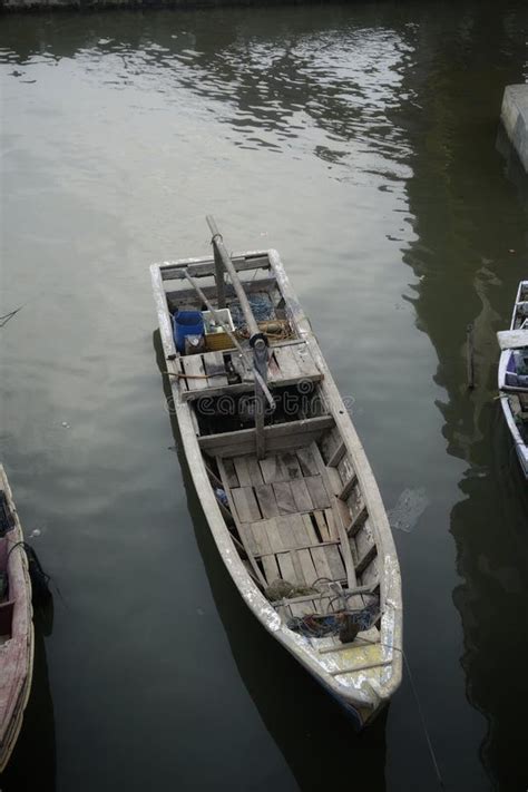 Traditional Fishing Boat Which Made From Wood On The River Stock Image