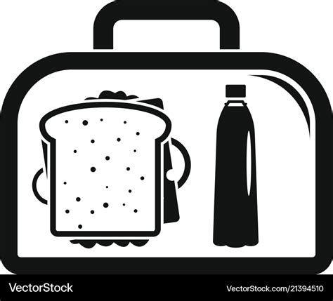 Lunch Sandwich Box Icon Simple Style Royalty Free Vector