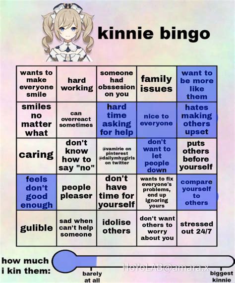 Kinnie Bingo Genshin Impact Hoyolab