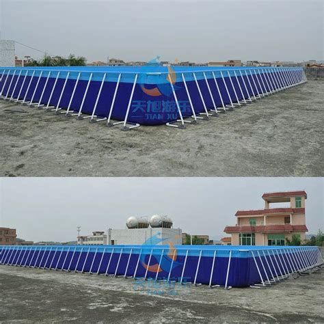 Outdoor Portable Pvc Inflatable Rectangular Metal Frame Swimming Pool