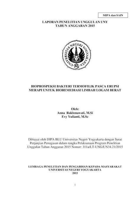 Pdf Laporan Penelitian Unggulan Uny Lumbung Pustaka Eprints