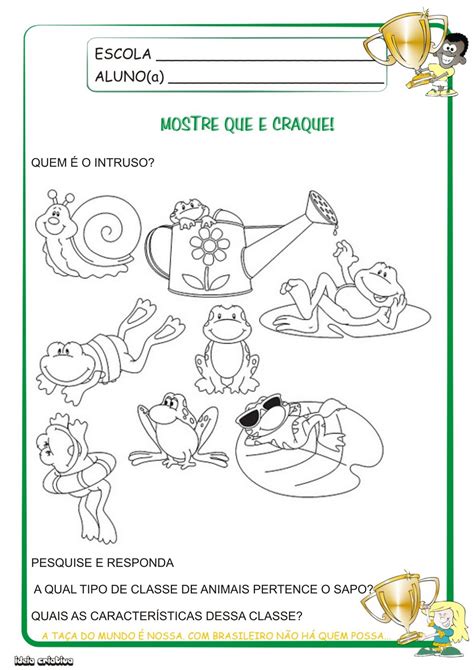 Animais AnfÍbios Atividades ExercÍcios Desenhos Colorir Imprimir Portal Escola