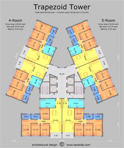 Residential High Rise Apartment Building Floor Plans