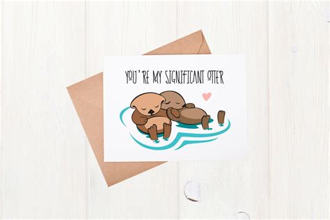 Youre My Significant Otter Printable Greeting Card 5x7 Etsy