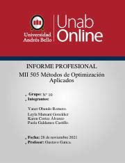 Tarea N Informe Profesional Unab Pdf Informe Profesional Mii