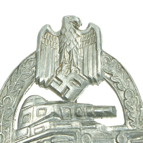 Original German Wwii Panzer Assault Tank Badge Silver Grade By Hermann International Military