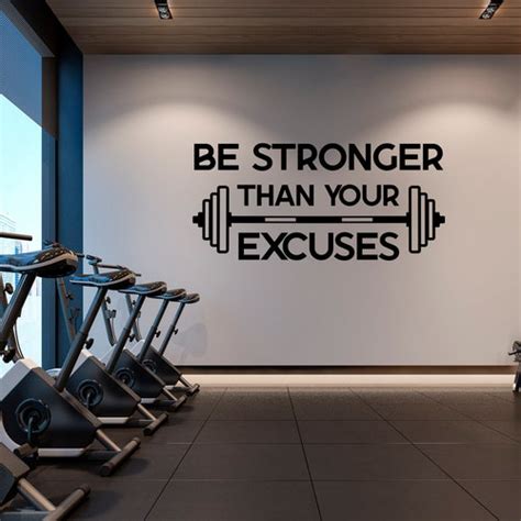 Gym Fitness Wall Decal Be Stronger Then Your Excuses Etsy