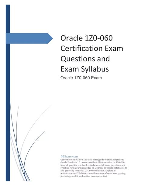 PPT 2022 Oracle 1Z0 060 Certification Exam Questions And Exam