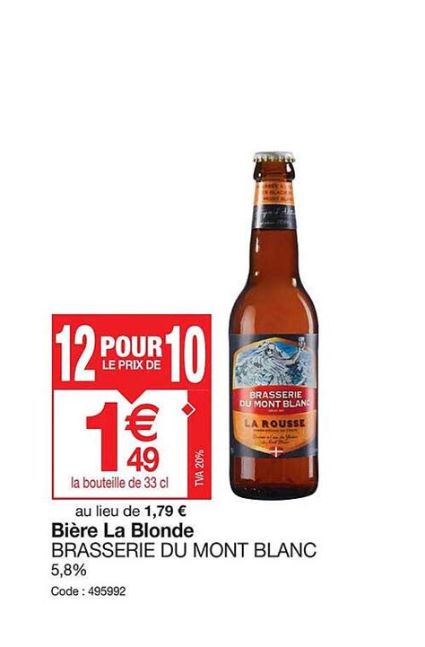 Promo Bière La Blonde Brasserie Du Mont Blanc chez Promocash