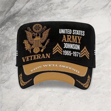 Customized Us Veteran Proudly Served Military Cap Medalmerch