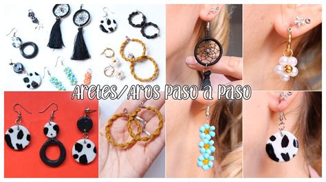 Como Para Hacer ARETES AROS Con Hilo Mostacillas Porcelana Alambre