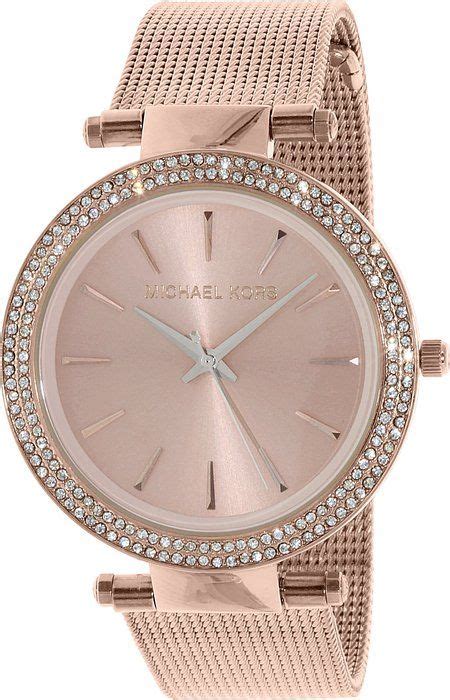 Michael Kors Womens Darci Rose Gold Tone Stainless Steel Mesh Bracelet