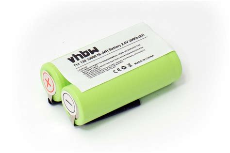 vhbw NiMH Akku 2000mAh 2 4V für Rasierer Zahnbürste Philips