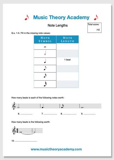 Music Theory Worksheets 100 Free Printable Activities Jade