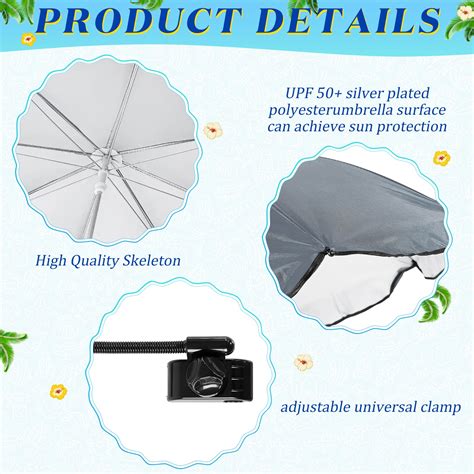 Buryeah Pcs Chair Umbrella With Universal Clamp In Upf Portable