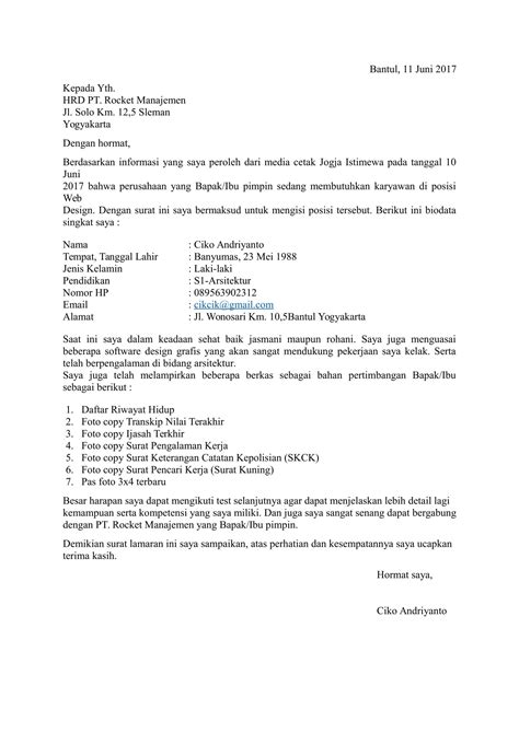 Contoh Surat Lamaran Kerja Untuk Di Salon Delinewstv