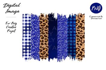 Royal Blue Leopard Brush Stroke Blue Cheetah Brush Stroke PNG For