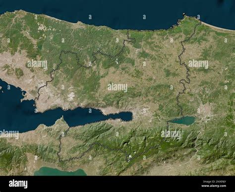 Kocaeli Province Of Turkiye Low Resolution Satellite Map Stock Photo