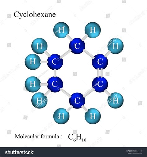 Lewis Structural Formula Of Cyclohexane Royalty Free Stock Vector