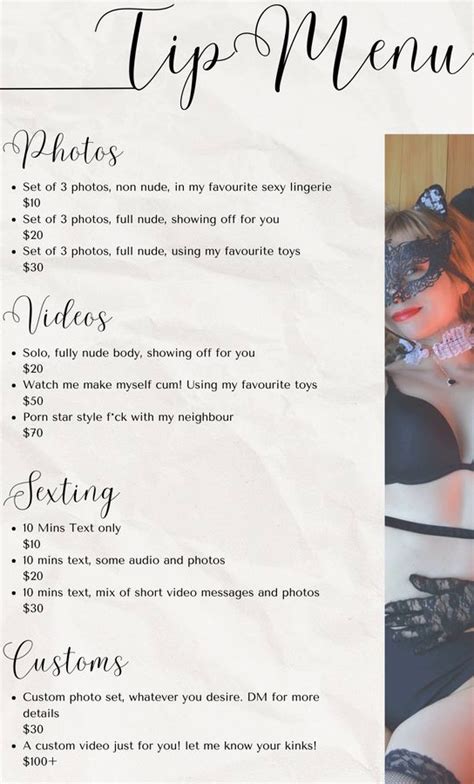 Onlyfans Menu Ideas Examples With Free Templates Rare X Network