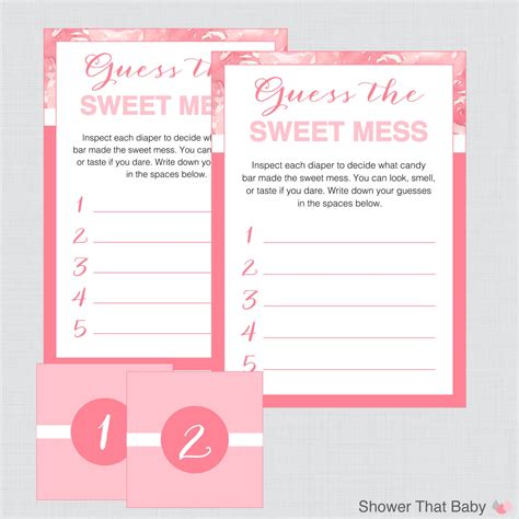 Baby Shower Diaper Candy Bar Game Printable Guess The Sweet Etsy