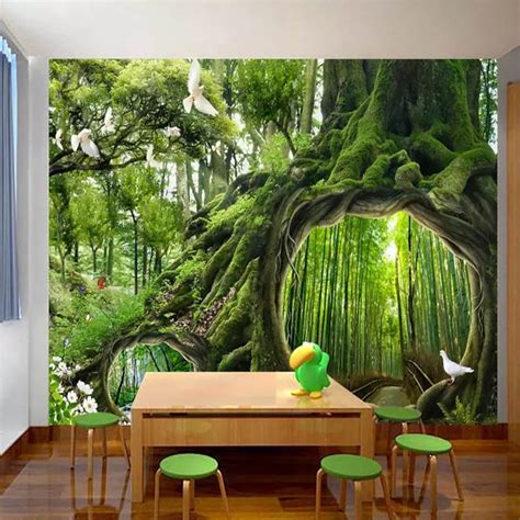 Forest Wallpaper Forest Wall Mural Landscape Nature - Etsy