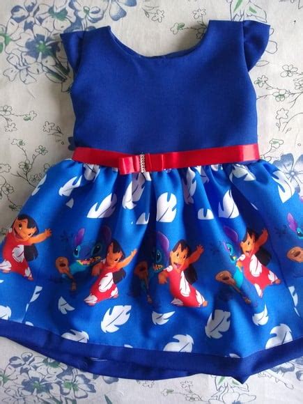 Vestido Infantil Lilo E Stitch Azul Elo Produtos Especiais