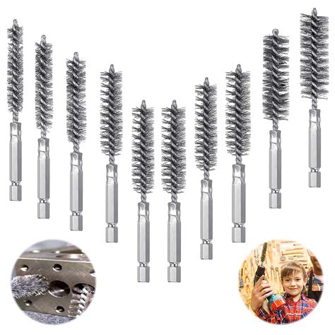 10 Pièces Brosse Metallique pour Perceuse Brosse de Nettoyage Ondulée