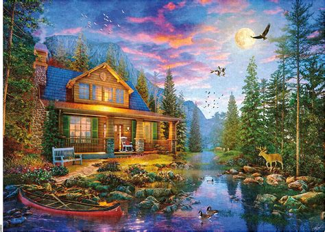 Moonlit Cabin Retreat 1000 Pieces Ceaco Puzzle Warehouse