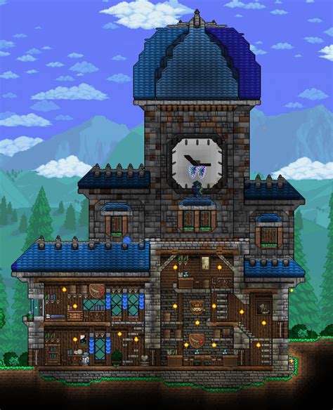 I made a clock tower : Terraria