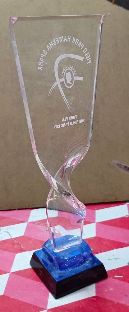 Printed Crystal Award Trophies Shape Rectangular Twisted At Rs