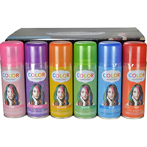 Temporary Hair Color Spray Case 24 Cans 6 Colors