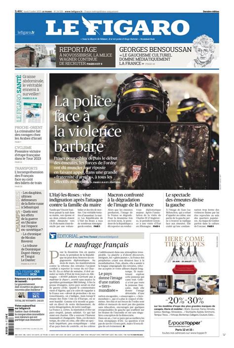 Le Figaro édition numérique du 3 juillet 2023