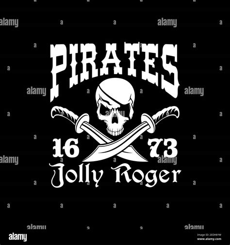 Pirates Jolly Roger Symbol Or Emblem Vector Poster Of Skull With