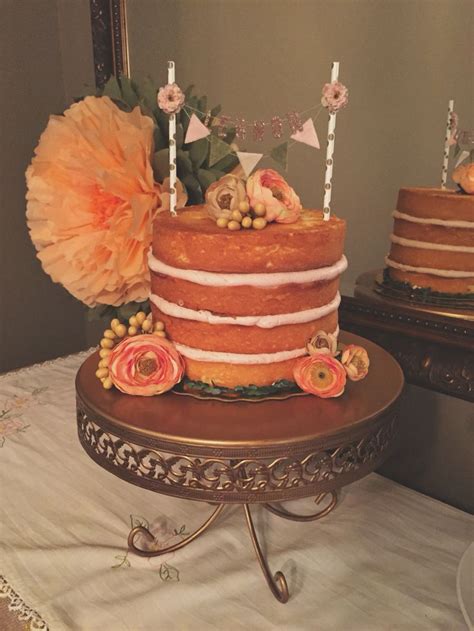 Floral Naked Cake Floral Birthday Party Naked Cake Cake