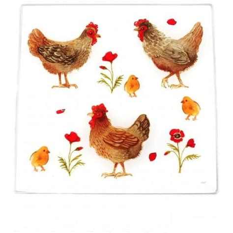 Dessous De Plat En Verre X Cm Poules Georgette Cdiscount Maison