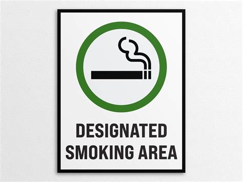 Printable Designated Smoking Area Sign In Us Letter And A4 Etsy Canada