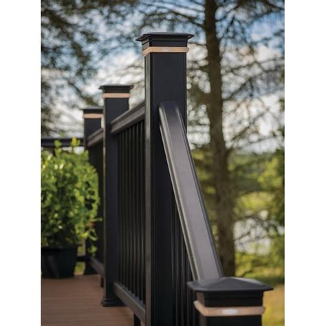 TimberTech 4-in-in x 4-in-in x 8-ft Black Composite Deck Post Sleeve in ...