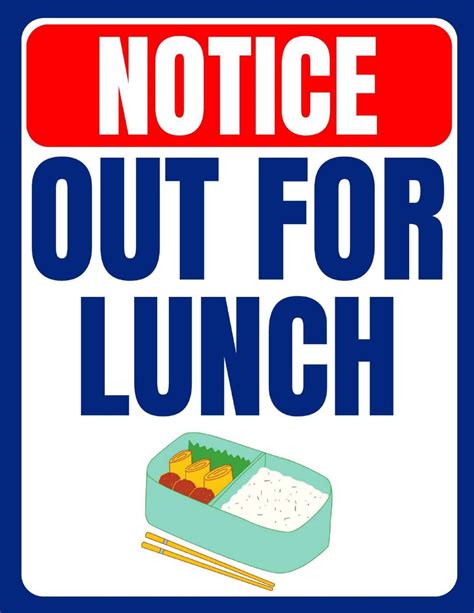 Free Printable Out To Lunch Sign Templates [PDF, Word]