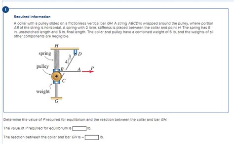 Solved Required Information A Collar With A Pulley Slides On Chegg